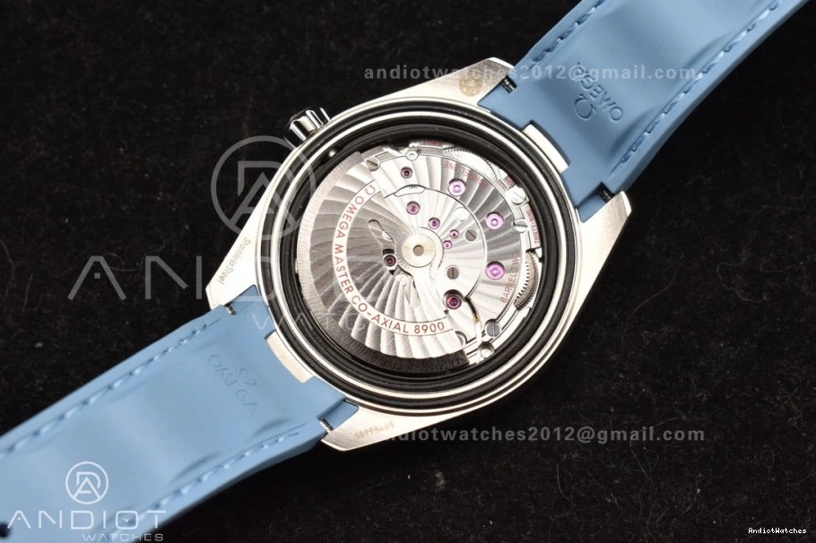 41mm A8900 1:1 on Terra Super 515 Rubber Dial Edition VSF Strap Blue Best Aqua Summer Blue Lightweight Clone 0208